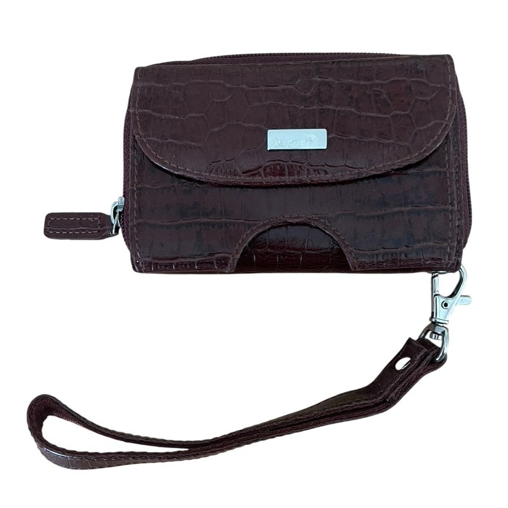 WalletBe Card Wallet - Brown Croc - DIMO Gear RFID - Accordion Zipper - Wristlet